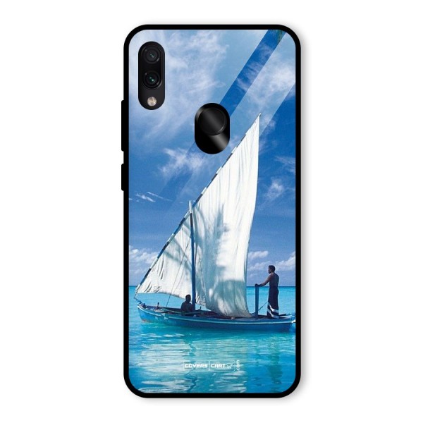 Travel Ship Glass Back Case for Redmi Note 7