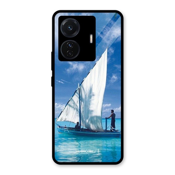 Travel Ship Glass Back Case for Vivo T1 Pro