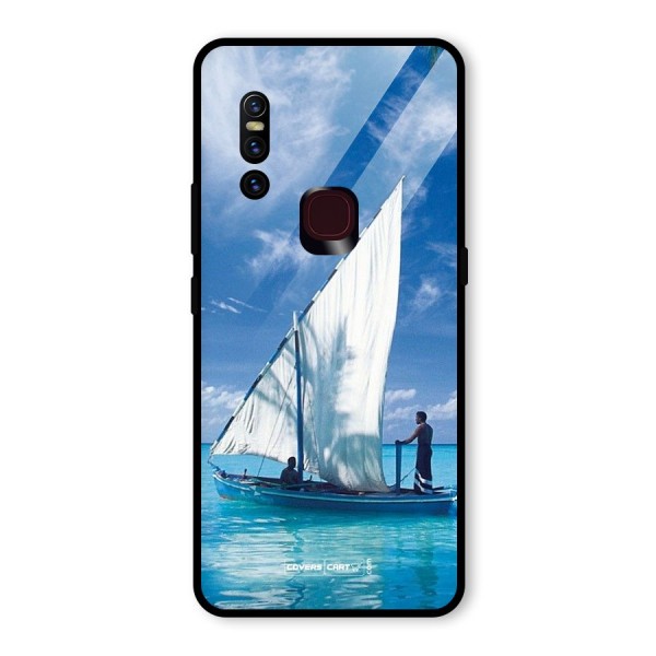 Travel Ship Glass Back Case for Vivo V15