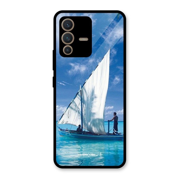 Travel Ship Glass Back Case for Vivo V23 5G