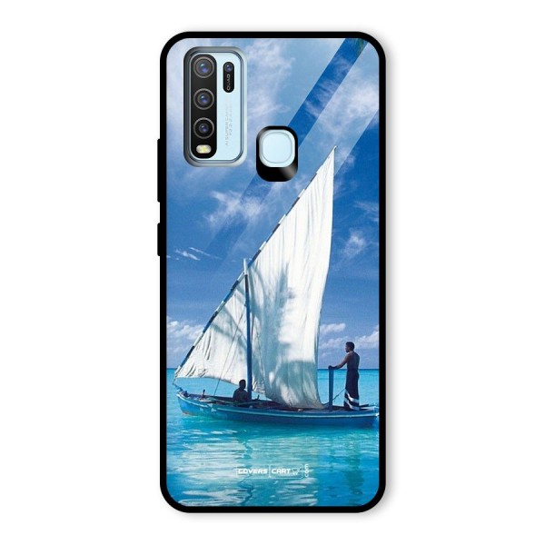 Travel Ship Glass Back Case for Vivo Y30