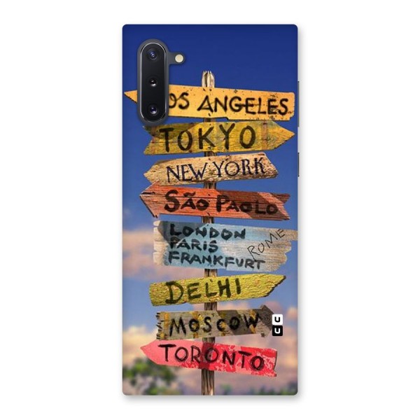 Travel Signs Back Case for Galaxy Note 10