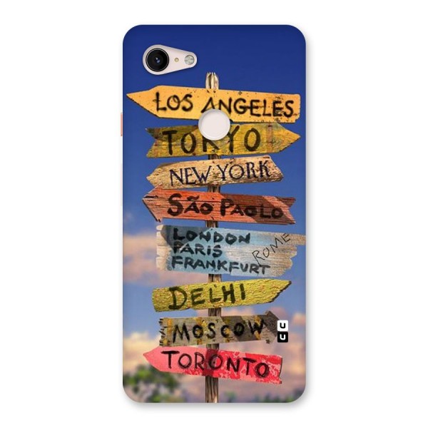 Travel Signs Back Case for Google Pixel 3 XL