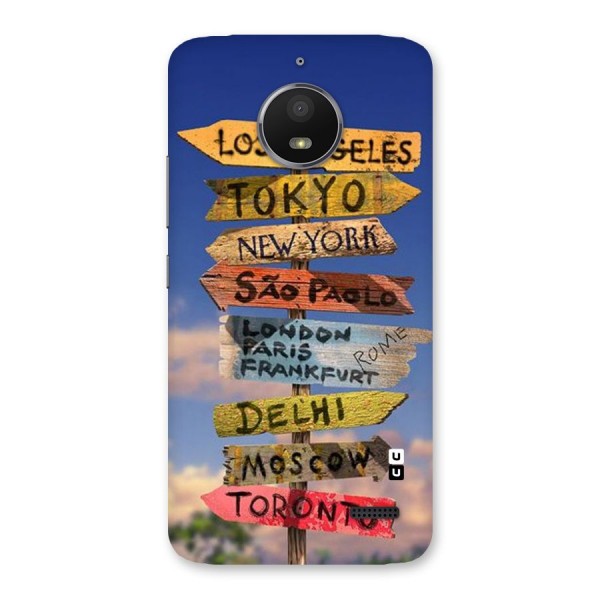 Travel Signs Back Case for Moto E4