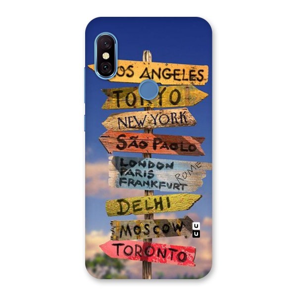 Travel Signs Back Case for Redmi Note 6 Pro