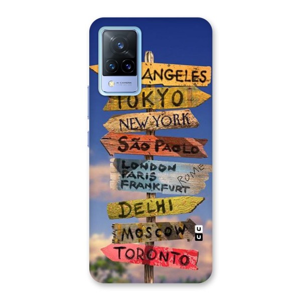 Travel Signs Back Case for Vivo V21 5G