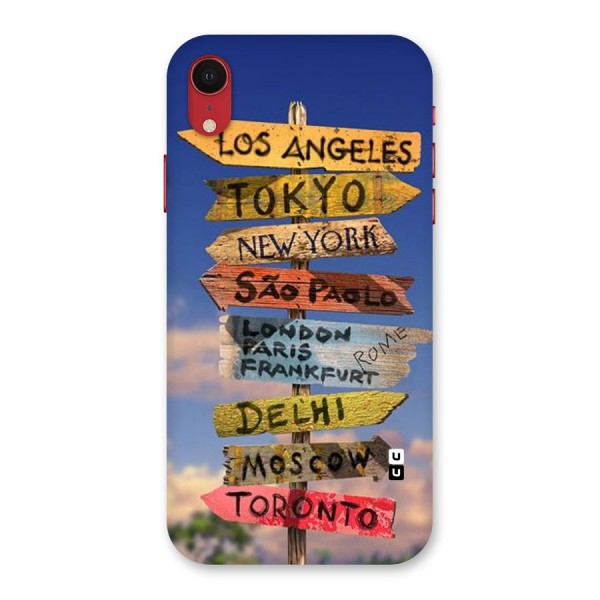 Travel Signs Back Case for iPhone XR