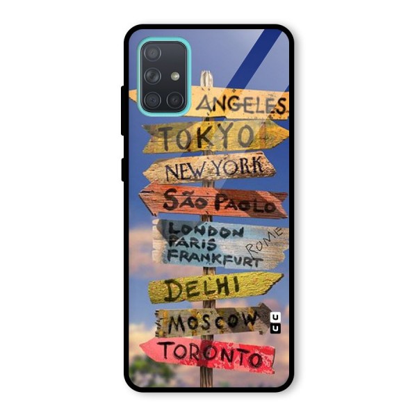 Travel Signs Glass Back Case for Galaxy A71