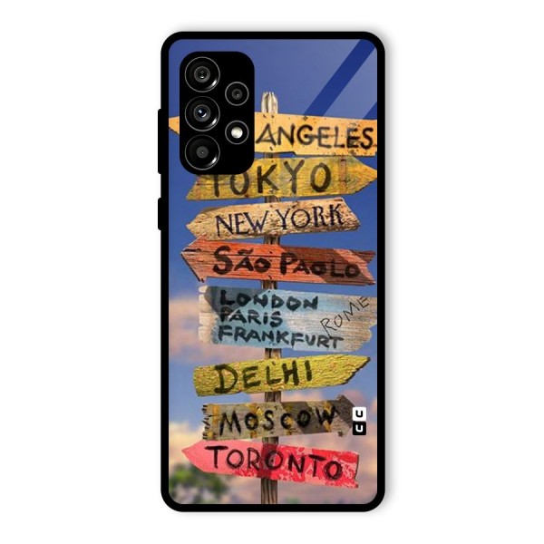 Travel Signs Glass Back Case for Galaxy A73 5G