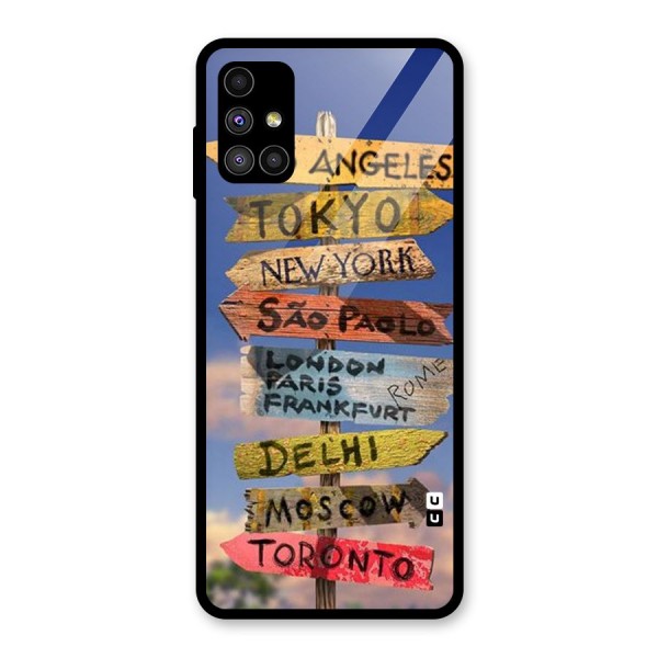 Travel Signs Glass Back Case for Galaxy M51