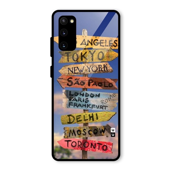 Travel Signs Glass Back Case for Galaxy S20 FE