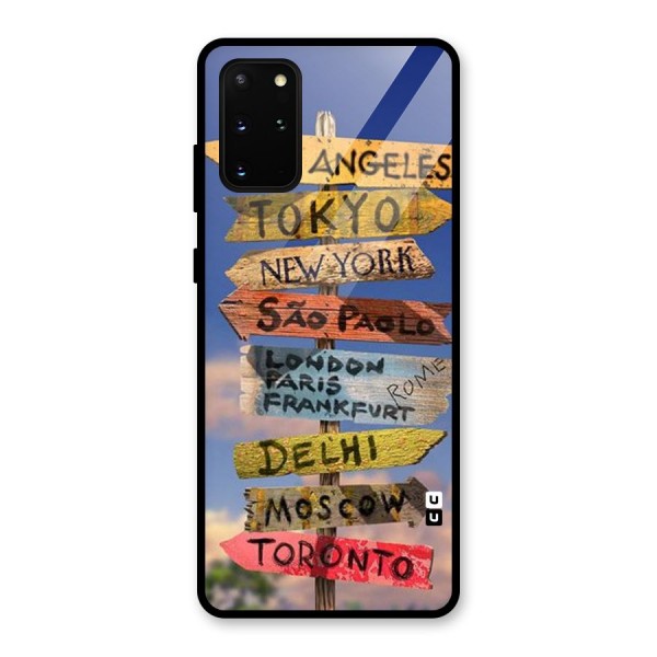 Travel Signs Glass Back Case for Galaxy S20 Plus