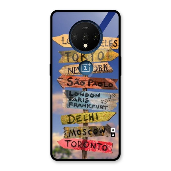 Travel Signs Glass Back Case for OnePlus 7T
