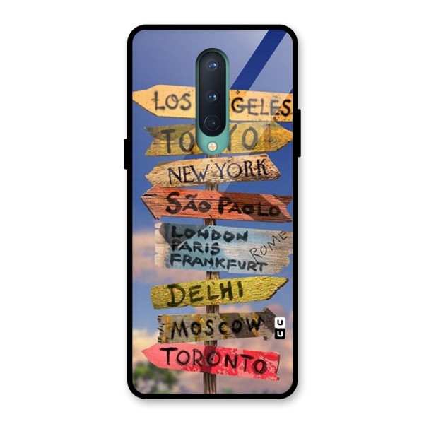 Travel Signs Glass Back Case for OnePlus 8