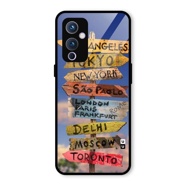 Travel Signs Glass Back Case for OnePlus 9