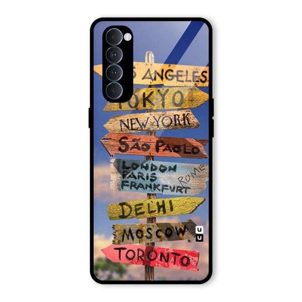 Travel Signs Glass Back Case for Oppo Reno4 Pro