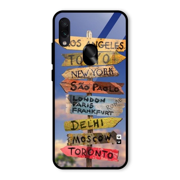 Travel Signs Glass Back Case for Redmi Note 7