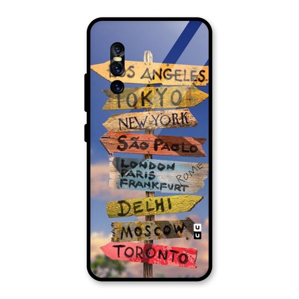 Travel Signs Glass Back Case for Vivo V15 Pro