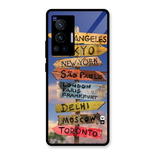 Travel Signs Glass Back Case for Vivo X70 Pro