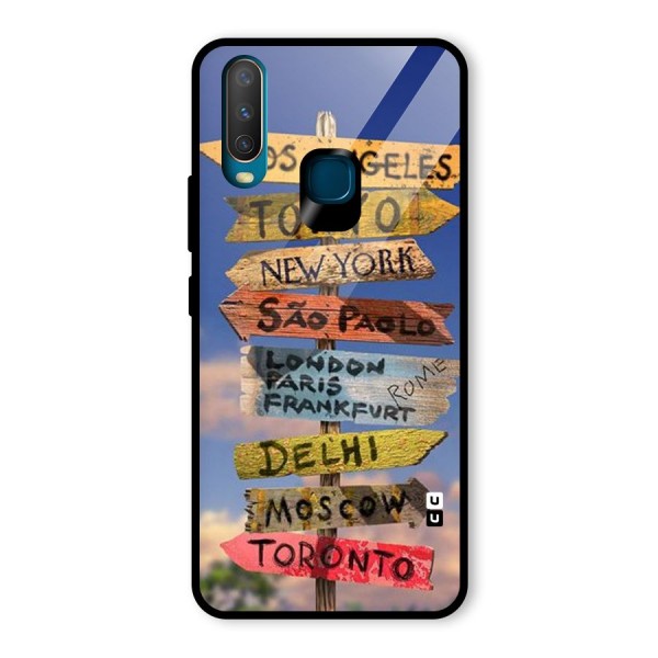 Travel Signs Glass Back Case for Vivo Y15