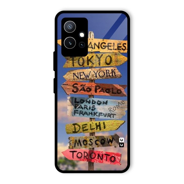 Travel Signs Glass Back Case for Vivo iQOO Z6
