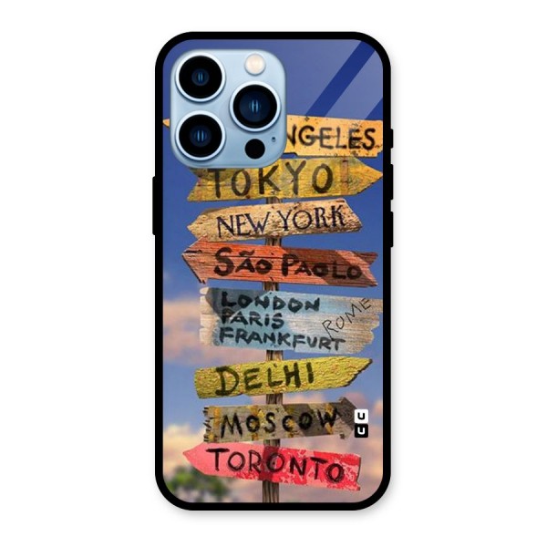 Travel Signs Glass Back Case for iPhone 13 Pro