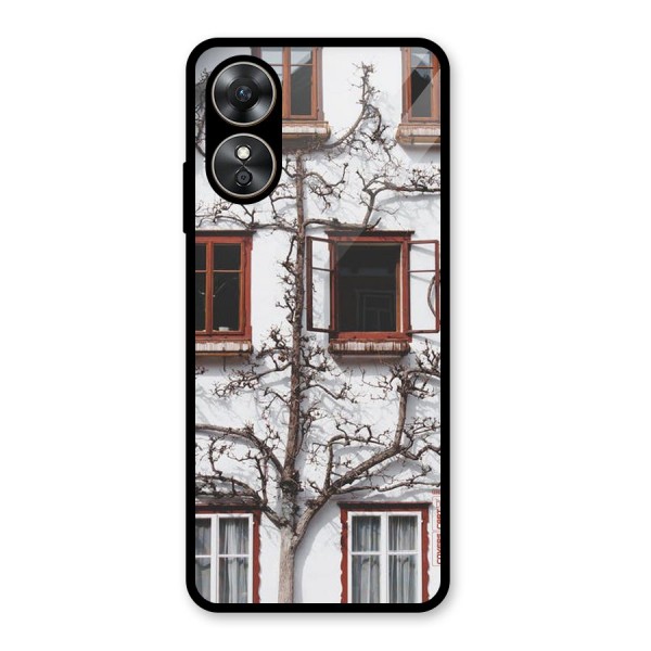 Tree House Glass Back Case for Oppo A17