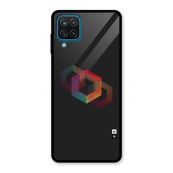 Tri-hexa Colours Glass Back Case for Galaxy A12