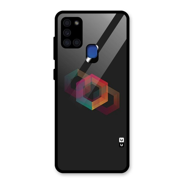 Tri-hexa Colours Glass Back Case for Galaxy A21s