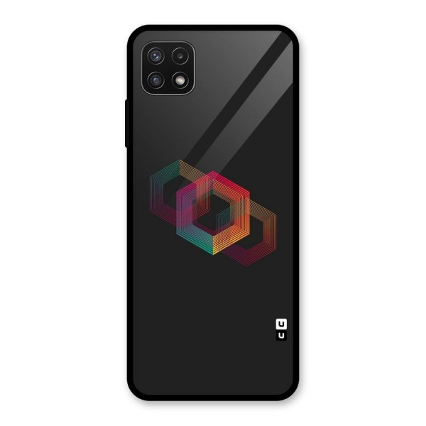 Tri-hexa Colours Glass Back Case for Galaxy A22 5G