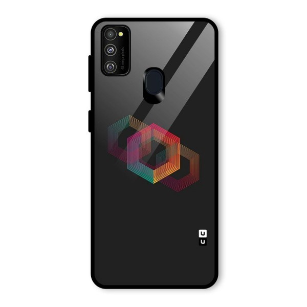 Tri-hexa Colours Glass Back Case for Galaxy M21