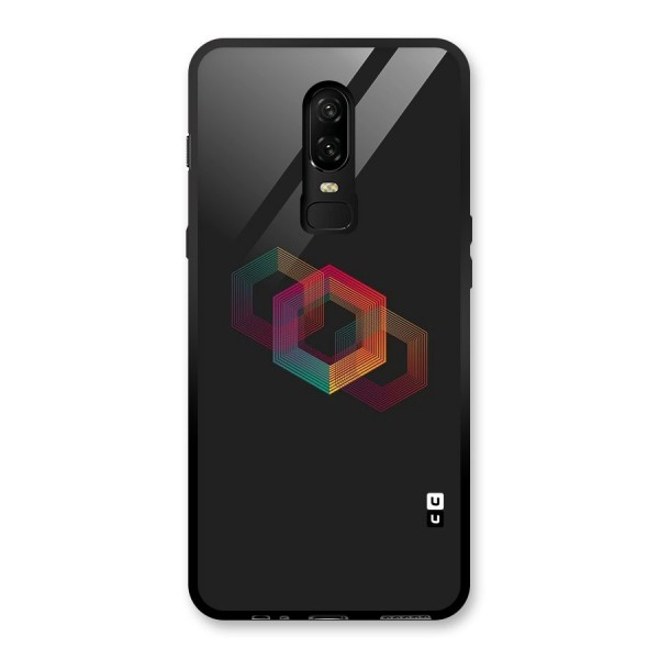 Tri-hexa Colours Glass Back Case for OnePlus 6