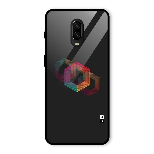 Tri-hexa Colours Glass Back Case for OnePlus 6T