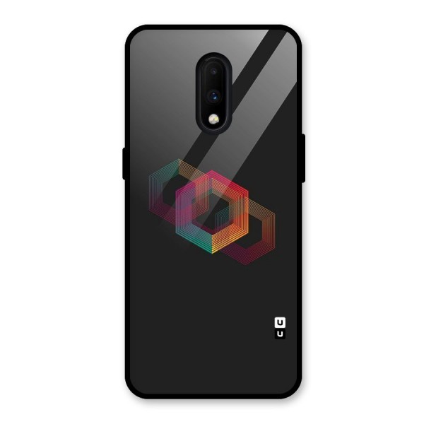 Tri-hexa Colours Glass Back Case for OnePlus 7