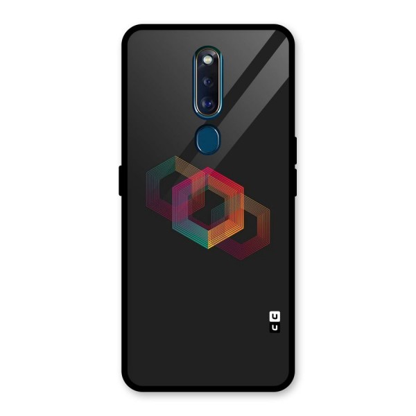 Tri-hexa Colours Glass Back Case for Oppo F11 Pro