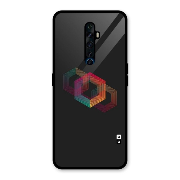 Tri-hexa Colours Glass Back Case for Oppo Reno2 Z