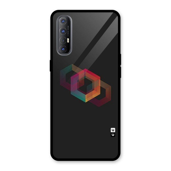 Tri-hexa Colours Glass Back Case for Oppo Reno3 Pro