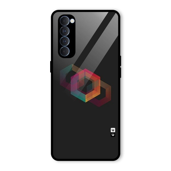 Tri-hexa Colours Glass Back Case for Oppo Reno4 Pro