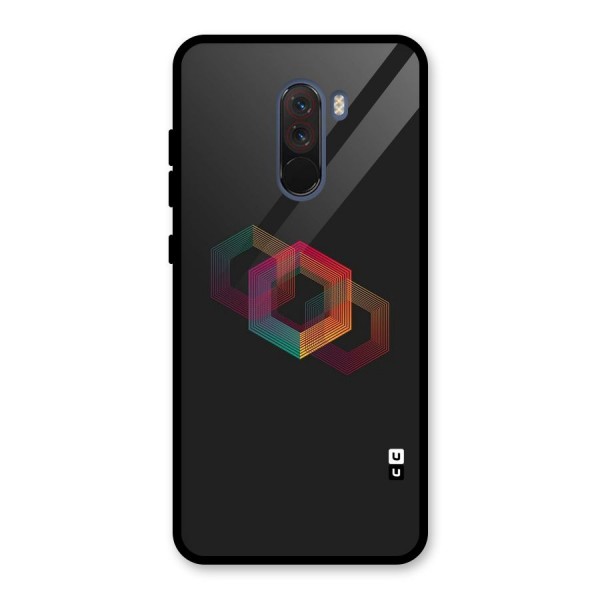 Tri-hexa Colours Glass Back Case for Poco F1