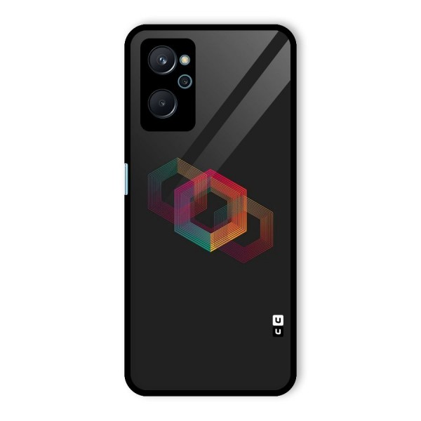 Tri-hexa Colours Glass Back Case for Realme 9i