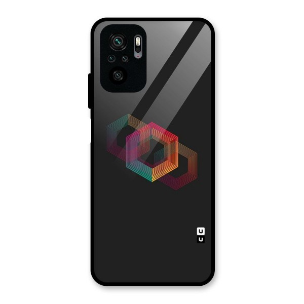 Tri-hexa Colours Glass Back Case for Redmi Note 10