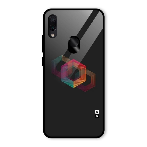 Tri-hexa Colours Glass Back Case for Redmi Note 7