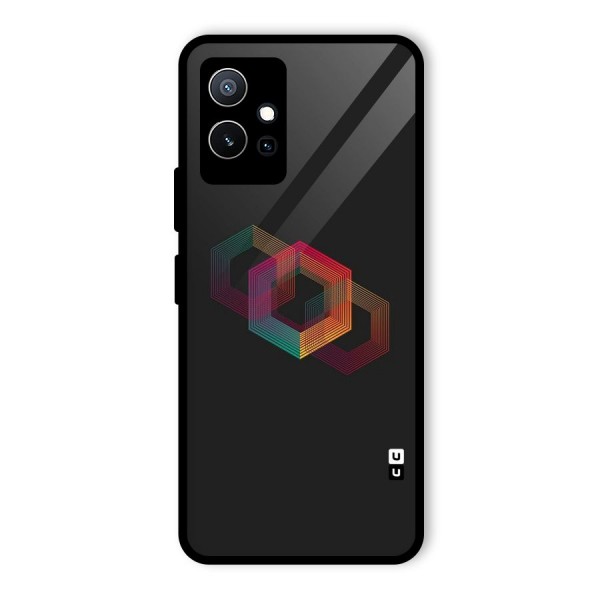 Tri-hexa Colours Glass Back Case for Vivo T1 5G