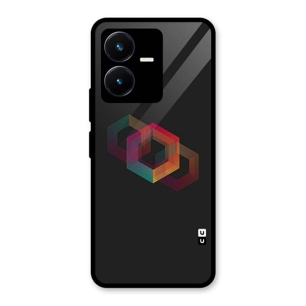 Tri-hexa Colours Glass Back Case for Vivo Y22