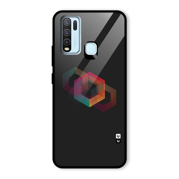 Tri-hexa Colours Glass Back Case for Vivo Y30