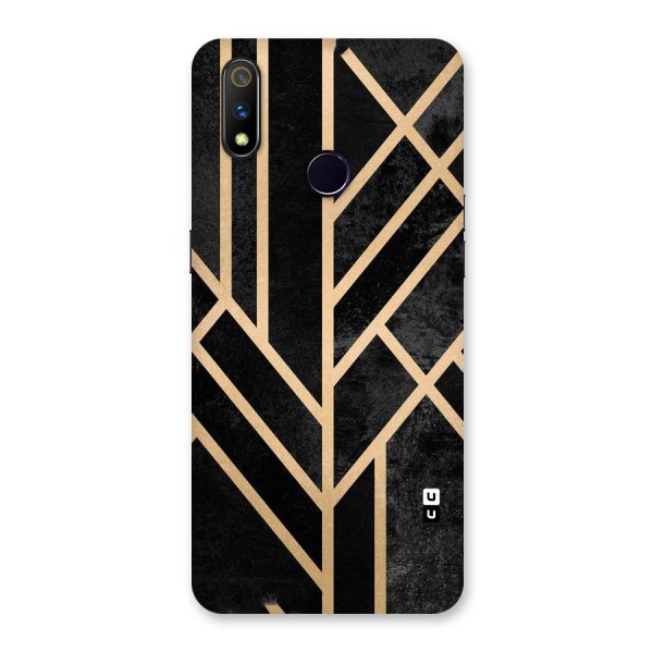 Tri Lines Gold Back Case for Realme 3 Pro