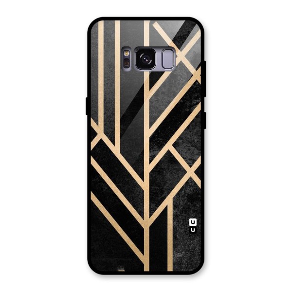 Tri Lines Gold Glass Back Case for Galaxy S8