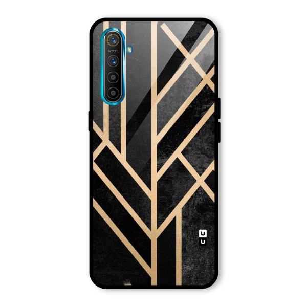 Tri Lines Gold Glass Back Case for Realme XT