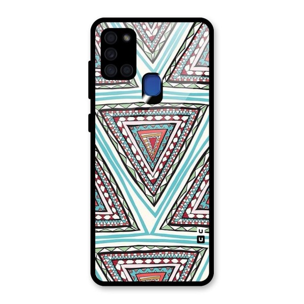 Triangle Abstract Mode Glass Back Case for Galaxy A21s