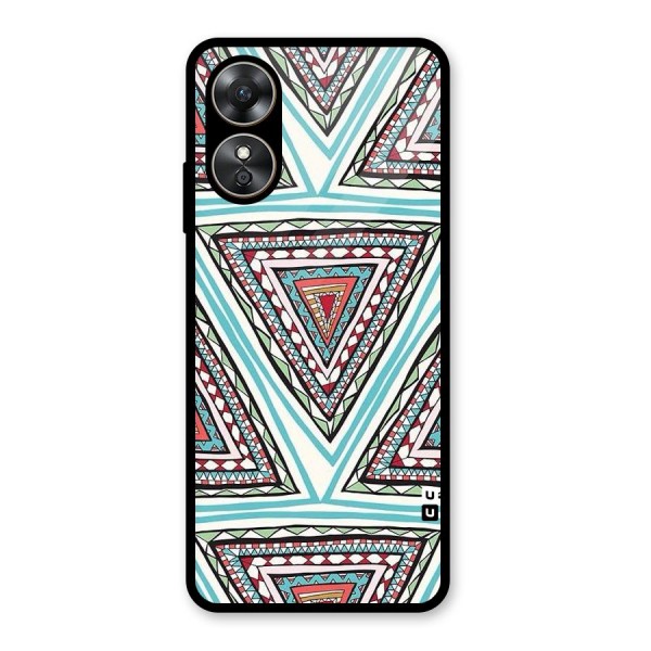 Triangle Abstract Mode Glass Back Case for Oppo A17